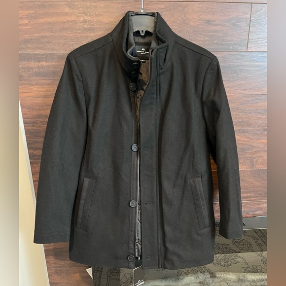 Andrew Marc Men's Black Wool Blent Car Coat - Picture 7 of 16